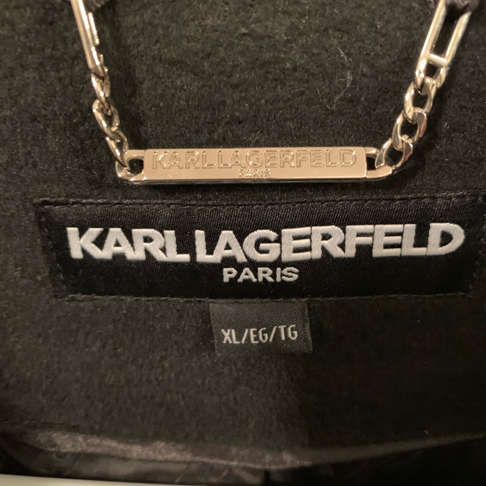 Karl Lagerfeld Paris Stand Collar Wool Blend Coat Size  XL - Picture 9 of 9